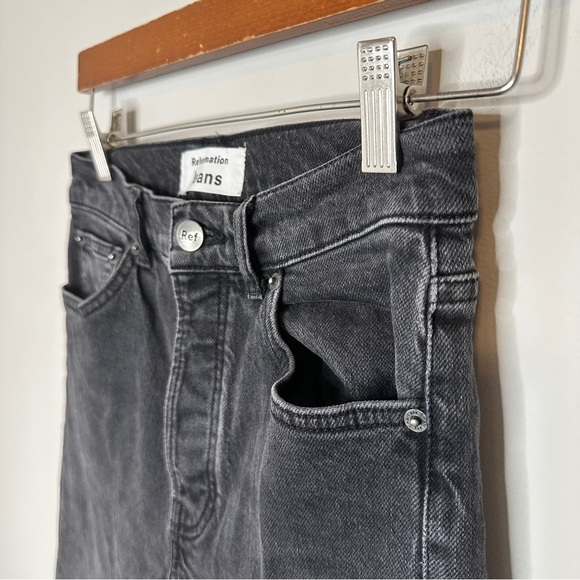 Reformation Black Skinny‎ Jeans Classic Fit size 25 Button Fly EUC - Picture 9 of 12